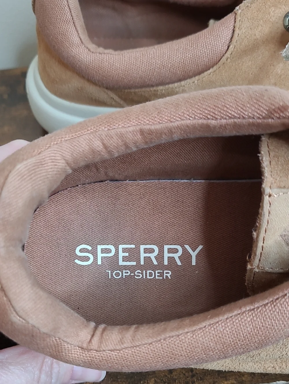 Sperry Top-Sider Tan Captains Mock Suede Boat Shoes size 8